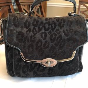 Coach purse black - leopard like design